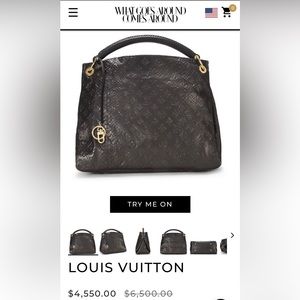 Louis Vuitton Artsy Mm monogram bag in black leather